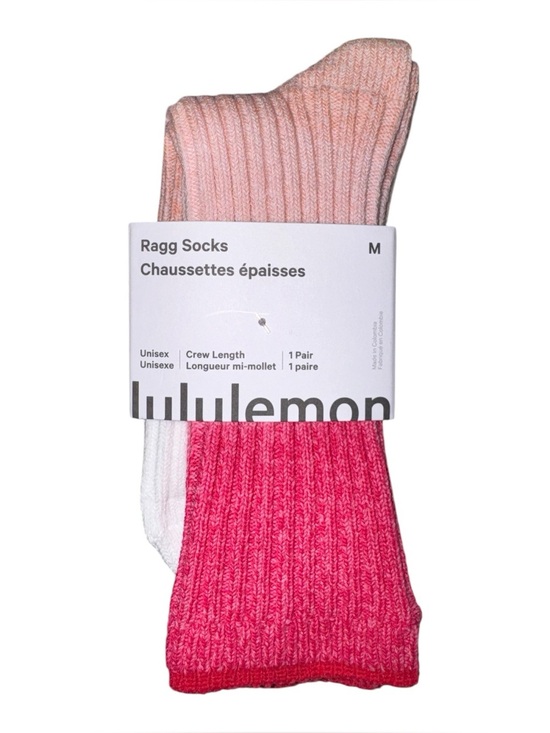 lululemon athletica Other - Lululemon Unisex Crew Length Ragg Socks Candy Cloud Pink Pearl S M NWT Sold Out